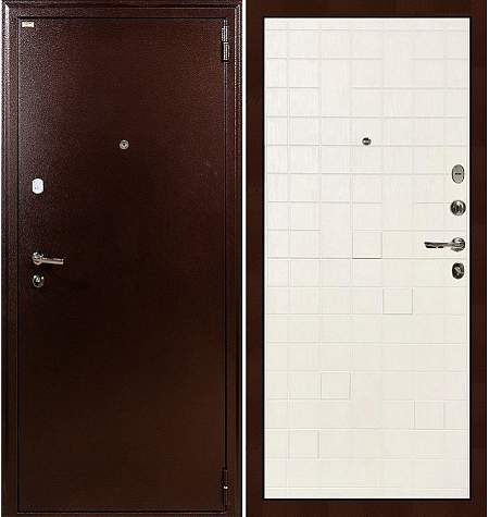 Дверь входная металлическая «1А (56)» Медный антик / Белый ясень