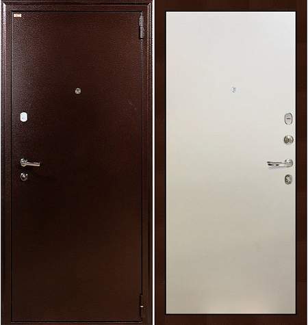 Дверь входная металлическая «1А (62)» Медный антик / Белый ясень