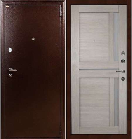 Дверь входная металлическая «1А (49)» Медный антик / Кремовый ясень