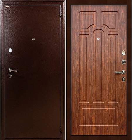 Дверь входная металлическая «1А (26)» Медный антик / Береза мореная