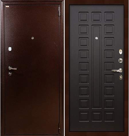 Дверь входная металлическая «1А (21)» Медный антик / Венге