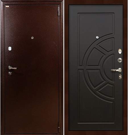 Дверь входная металлическая «1А (43)» Медный антик / Венге