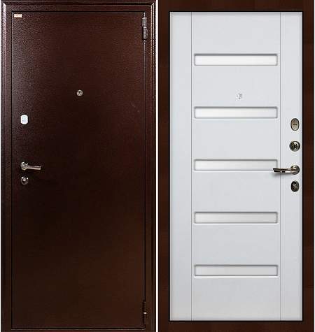 Дверь входная металлическая «1А (34)» Медный антик / Белый ясень