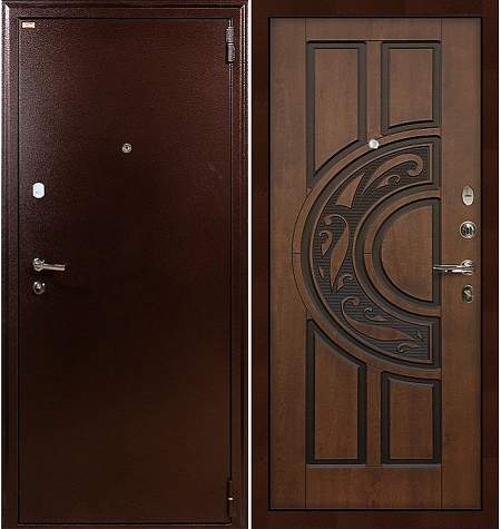 Дверь входная металлическая «1А (27)» Медный антик / Голден патина