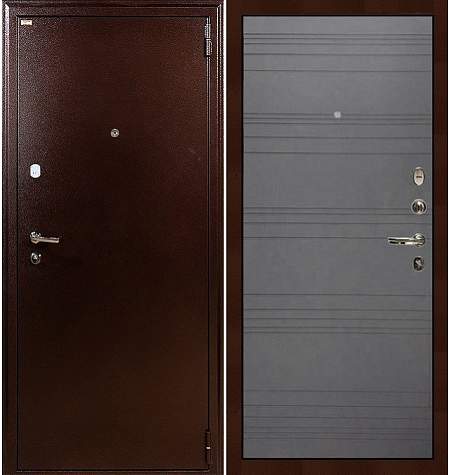 Дверь входная металлическая «1А (70)» Медный антик / Графит софт