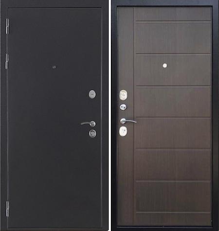 Дверь входная металлическая «Галеон-2» Антик темное серебро / Эко венге