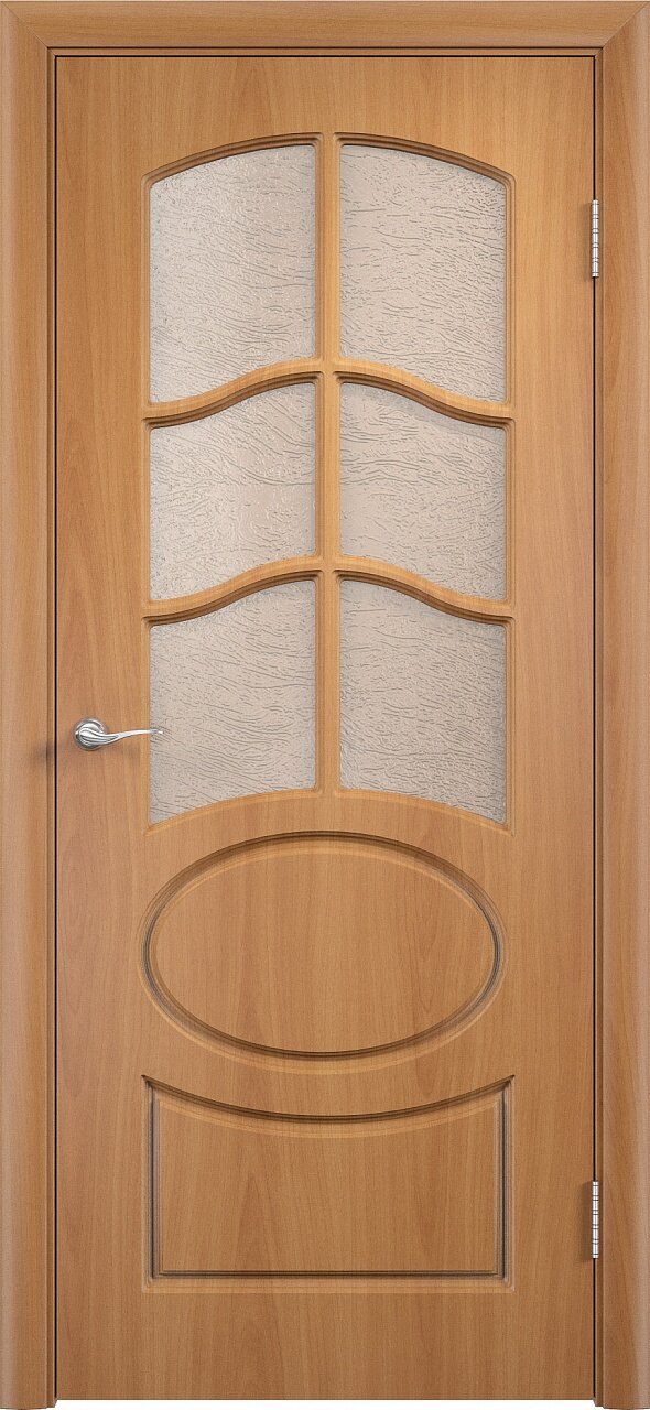 дверь Неаполь ДО 2 миланский орех остекление тонированное узорчатое "глория" пвх пленка