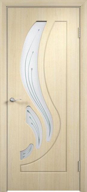 Дверь Лиана (ПВХ-пленка) остекленная беленый дуб