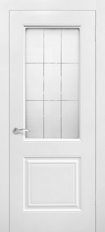Дверь эмаль Эконом-2 остекленная белая
