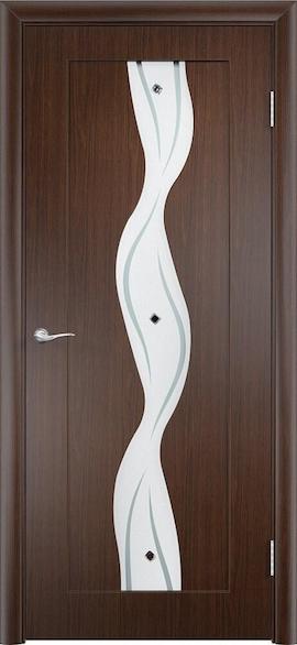 Дверь Вираж (ПВХ-пленка) остекленная венге
