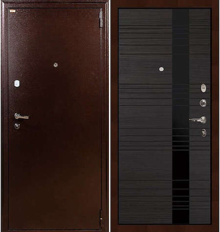 Дверь входная металлическая «1А (53)» Медный антик / Венге