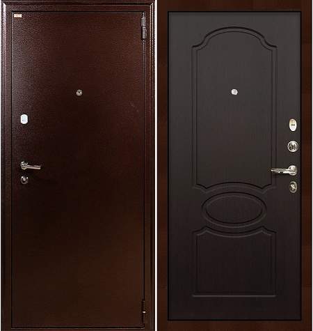 Дверь входная металлическая «1А (13)» Медный антик / Венге