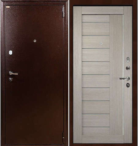 Дверь входная металлическая «1А (40)» Медный антик / Кремовый ясень