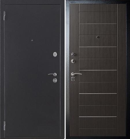 Дверь входная металлическая «ДА-1-2» Антик серебро / Венге "Линея"