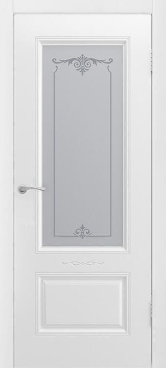 Дверь эмаль Б-12 остекленная белая