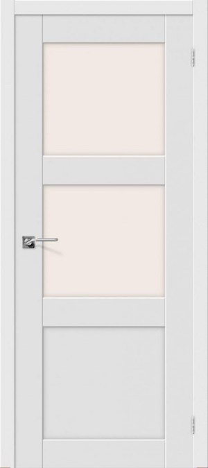 Дверь ПВХ-пленка (царговая) Порта-4 остекленная белый
