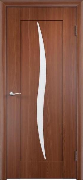 Дверь Стефани (ПВХ-пленка) остекленная итальянский орех
