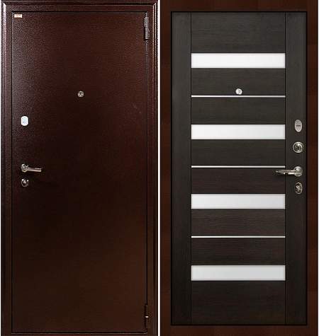 Дверь входная металлическая «1А (51)» Медный антик / Венге