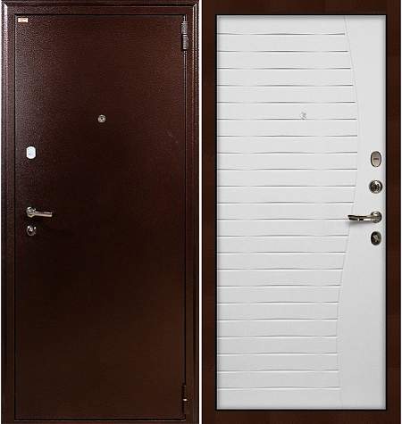 Дверь входная металлическая «1А (36)» Медный антик / Белый ясень