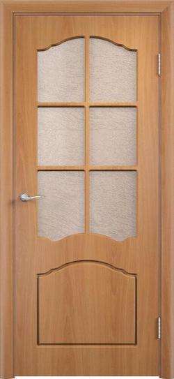 Дверь Лидия (ПВХ-пленка) со стеклом миланский орех