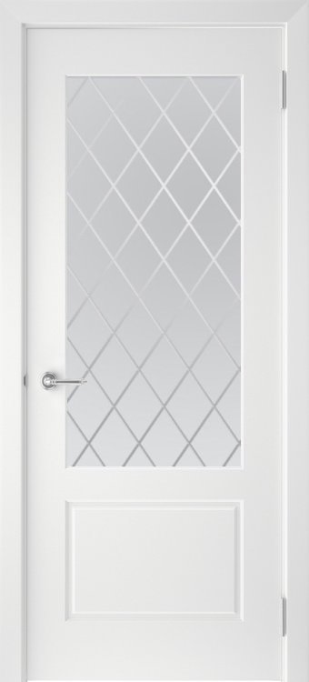 Дверь эмаль Монруж-2 остекленная белая
