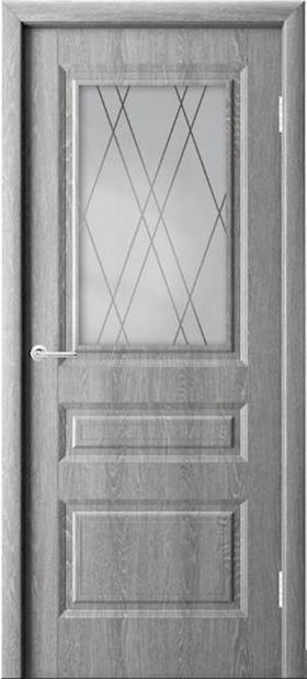 Дверь Каскад (ПВХ-пленка) остекленная дуб грей филадельфия