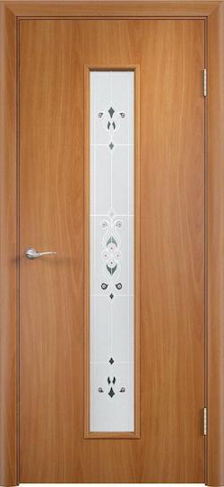 Дверь С-21 остекленная (Барокко) миланский орех ламинированная