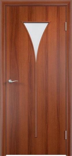 Дверь С-4 остекленная итальянский орех ламинированная