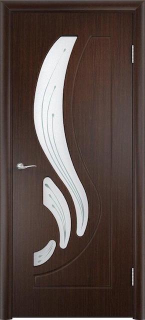 Дверь Лиана (ПВХ-пленка) остекленная венге