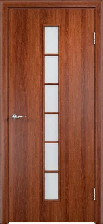 Дверь С-12 остекленная итальянский орех ламинированная