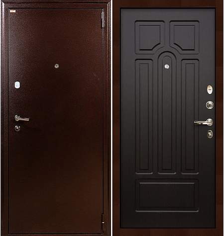 Дверь входная металлическая «1А (32)» Медный антик / Венге