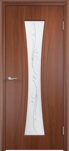 Дверь Богемия (ПВХ-пленка) остекленная итальянский орех