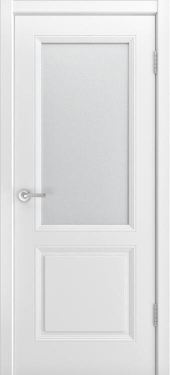 Дверь эмаль Б-02 остекленная белая