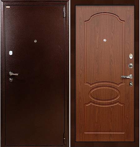 Дверь входная металлическая «1А (12)» Медный антик / Береза мореная