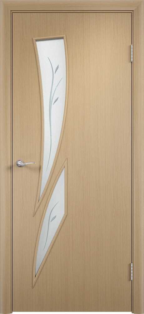Дверь Камея (С-2Ф) остекленная беленый дуб ламинированная