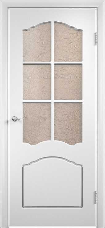 Дверь Лидия (ПВХ-пленка) со стеклом белый