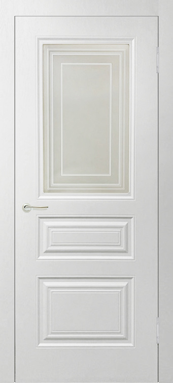 дверь Роял 3 цвет белый остекление сатинат с фотопечатью винил