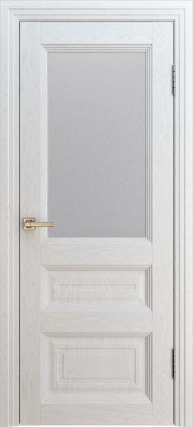 Дверь экошпон Вена (багет 2) остекленная ясень белый