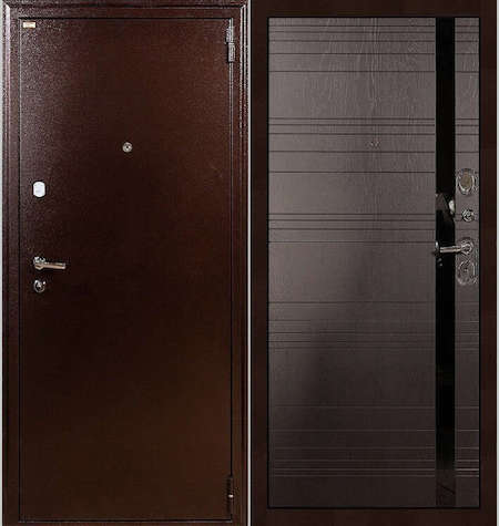 Дверь входная металлическая «1А (31)» Медный антик / Ясень шоколадный
