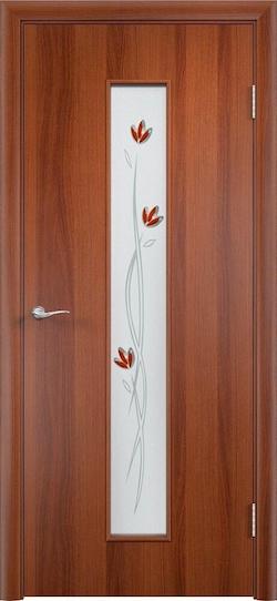 Дверь С-17 (Тюльпан) остекленная итальянский орех ламинированная