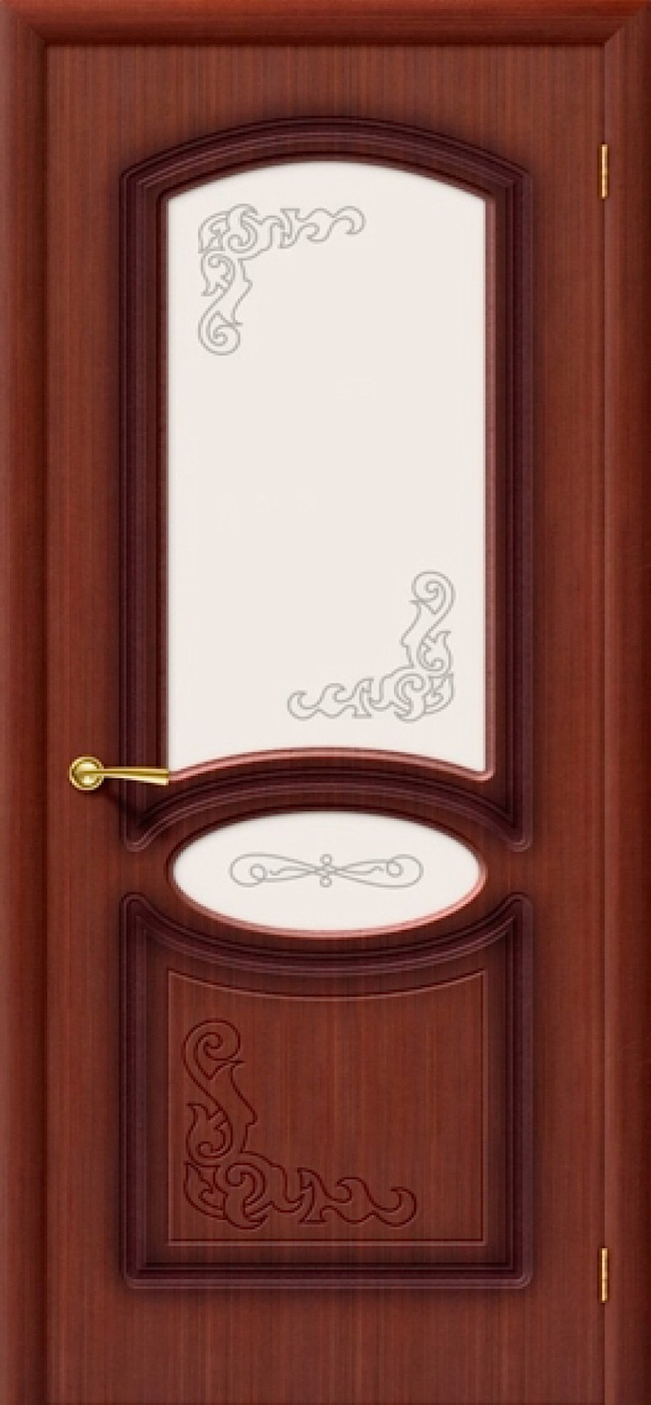 Шпонированная дверь Муза остекленная макоре