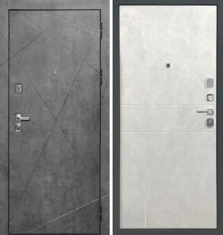 Дверь входная металлическая «Прогресс» Темный бетон / Светлый бетон