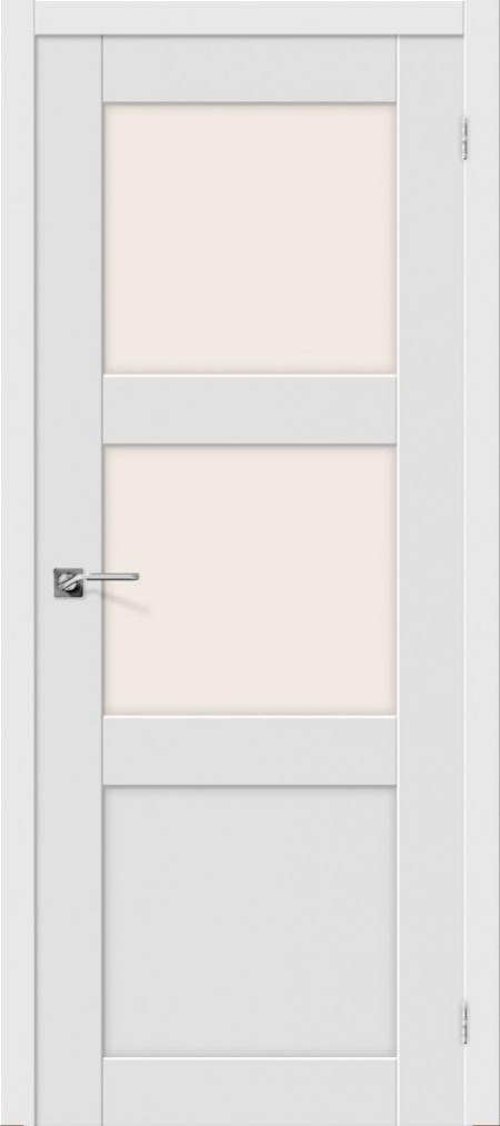 дверь Порта-4 белый остекление "сатинато" белое облицована пвх