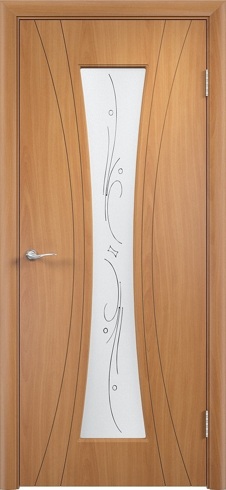 дверь Богемия миланский орех остекление художественное "сатинато" пвх пленка