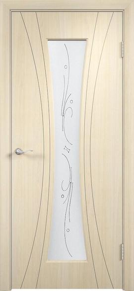Дверь Богемия (ПВХ-пленка) остекленная беленый дуб