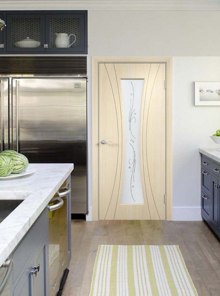 Фото двери в кухонном дизайне интерьера. 