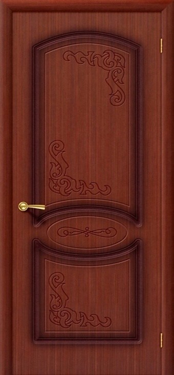Дверь шпонированная Муза. Глухая. Цвет макоре.jpg