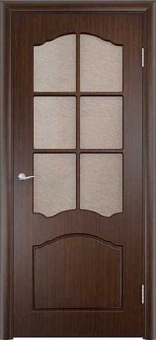 Дверь Лидия (ПВХ-пленка) со стеклом венге