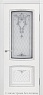 Дверь эмаль Северина (патина серебро) остекленная белая