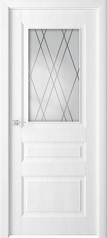 Дверь Каскад (ПВХ-пленка) остекленная белый ясень